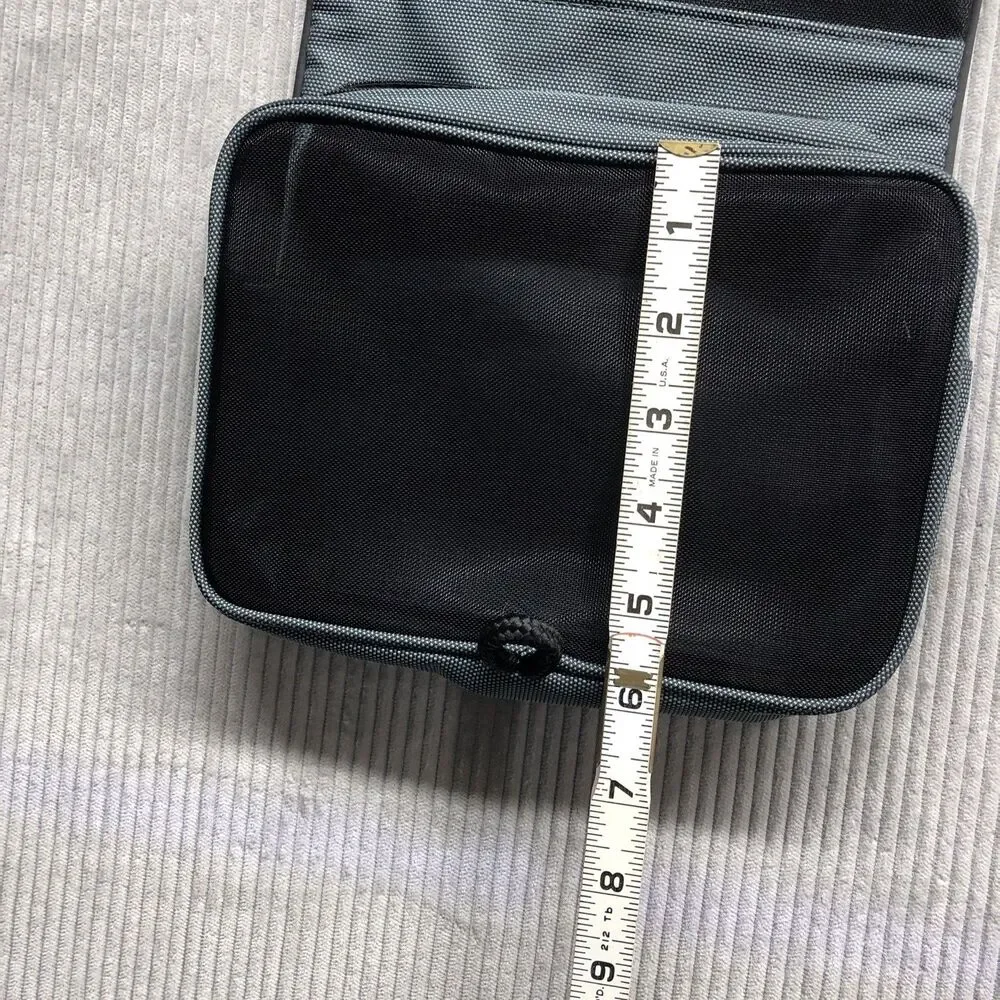 Bvlgari Parfums Folding Travel Cosmetic Bag Gray Black 2 Organization Pockets